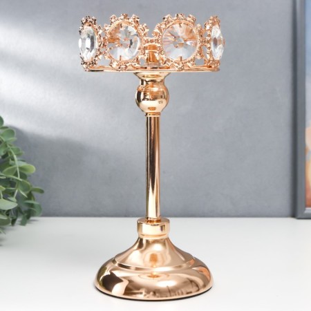Summary Metal for 1 candle "Crystals - Tiara" gold 25x12x12 cm-2