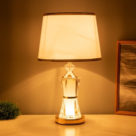 Bulbed table "Lucia" 1x40W E27 1x3W LED gold 25x25x45cm-1