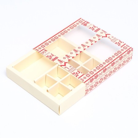 Box for sweets, 8 sweets and chocolate, 17.7 x 17.7 x 3.8 cm "Kubel"-8