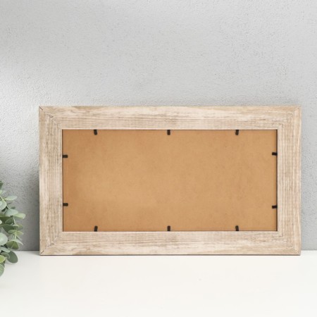 Photo frame wood, glass in 3 photos 10x15 cm "Rustik" gray 39x22 cm-2