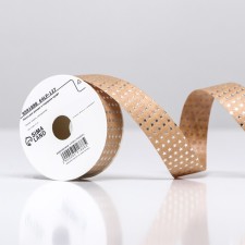Ribbon for decor and gifts Kraft with stars 