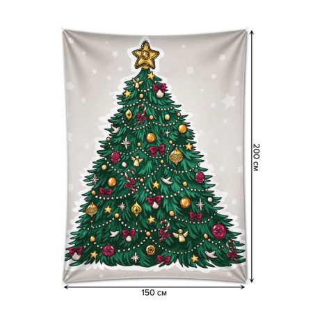 Decorative panel with photo printing "Emergency Christmas tree", vertical, size 150x200 cm-1