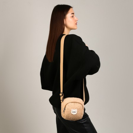 Plush "Bear" bag, beige color-5