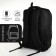 Youth backpack, 2 lightning departments, 4 pockets, with USB, black color