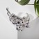 Brooch "Butterfly" with a pearl wing, the color is gray in silver
