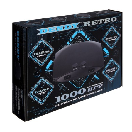 Dendy Retro, 8-bit/16-bit, 1000 games, 2 gamepads, black-5