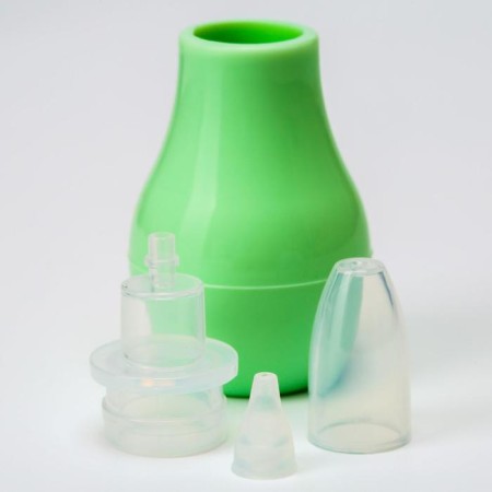 Children's nasal aspirator, with a cap, green color-4