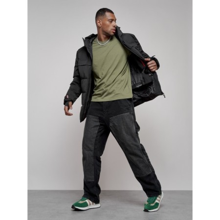 Winter ski skid male, size 56, black color-18