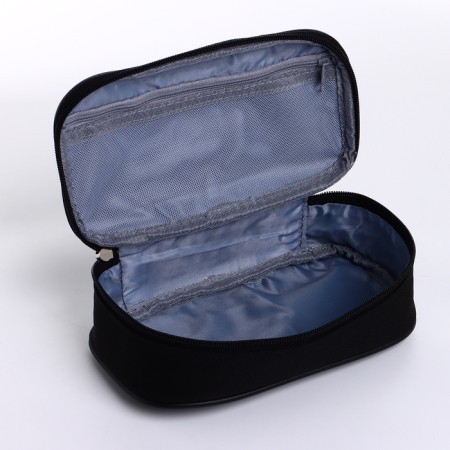 Style cosmetic bag, 21.8*12.5*6, lightning department, black-2
