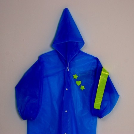 Children's raincoat with reflective elements, blue color (120-160 cm)-3