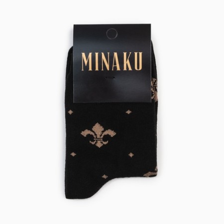 Minaku socks "Royal Lily", Black Color, size 40-41 (27 cm)-2