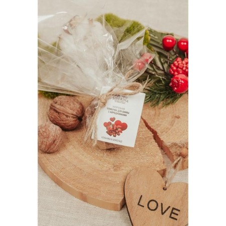 Natural bombing bath with Aphrodisiacs "Strawberry in Chocolate", 80 grams-2