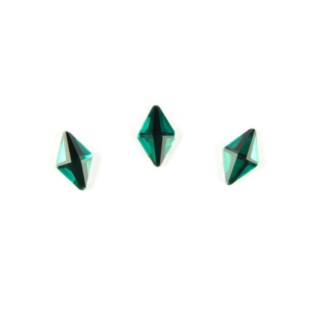 Rhinestones for nail design TNL "Rhombus Medium", Emerald, 10 pcs