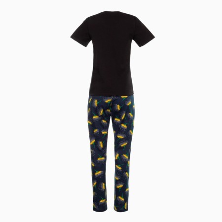 Female set (T -shirt, trousers), black color, size 50-6