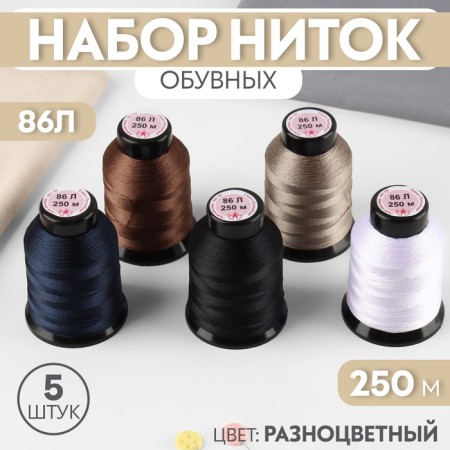A set of shoe threads No. 1, 86l, 250 m, color colorful color