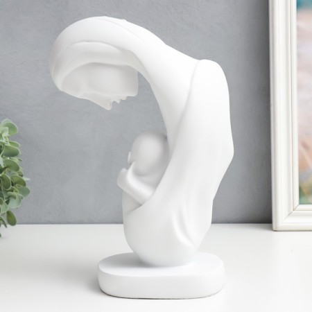 Souvenir Polystone "Mother and Child" White 26x16.5x10 cm-3