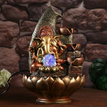 The desktop fountain from the network, the backlight "Ganesha with bowls" red-gold 40x25x25 cm
