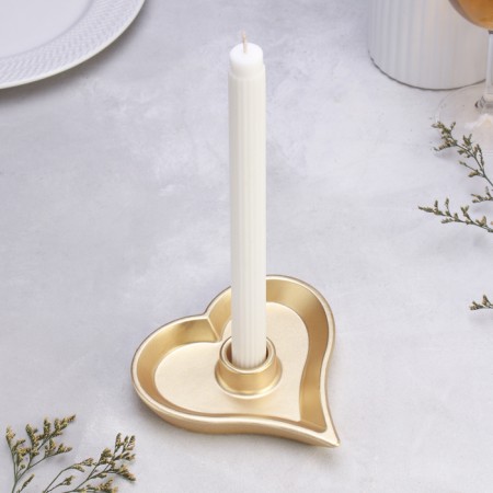 Silence "Heart" from gypsum, 14x2.5cm, gold