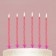 Candles for the cake, pink, 24 pcs., 7 x 17 cm.