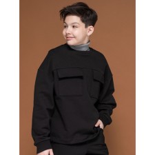 Sweatshirt for boys, height 140 cm, black color