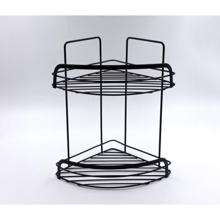 Wall corner shelf 2-tier Joy Home, black