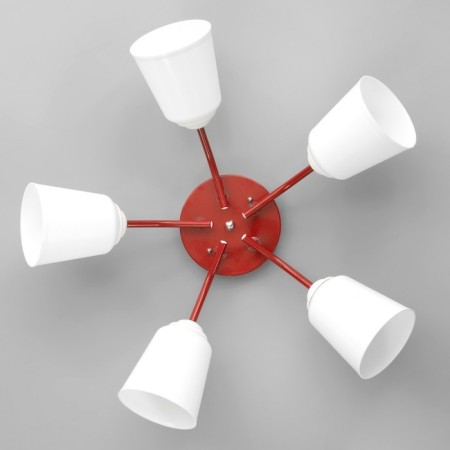 Causte "Online" (Tsil.) 5x15W E27 Model: BR 00287 Red 52x52x15cm-3