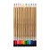 Pencils 12 colors, in a cardboard box, hexagonal, gold, wooden, landscape.