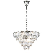 Suspended Indigo lamp, 12010/11p Chrome. 11x40W, E14, 500x500x385/1000 mm, transparent color