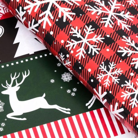 Glossy packaging paper "New Year's pattern", bilateral, 70 x 100 cm-2