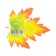 Decoration on adhesive tape "Maple leaf" Orange, green, 18x18 cm