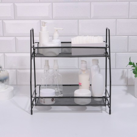 Organizer for storing cosmetics/accessories, two -level, 35 × 17 × 8 cm, black color-7