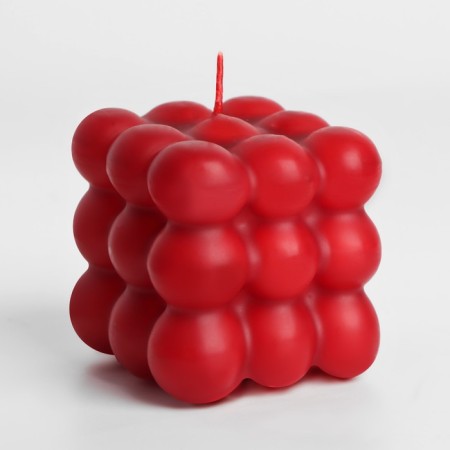 Candle Babble Cube, 6x6 cm, Bordeaux-1