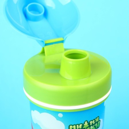 Children's bottle "Mi-Mi-Mim", 400 ml., With a loop, green color-4