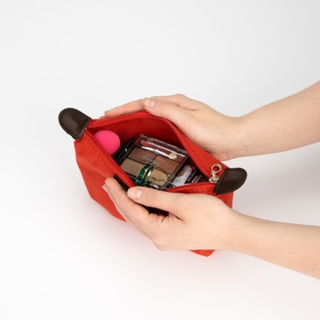 Cosmetic bag with lightning, red color-4