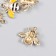 Decor for creativity metal, enamel "White bee" 2.4x2.1 cm
