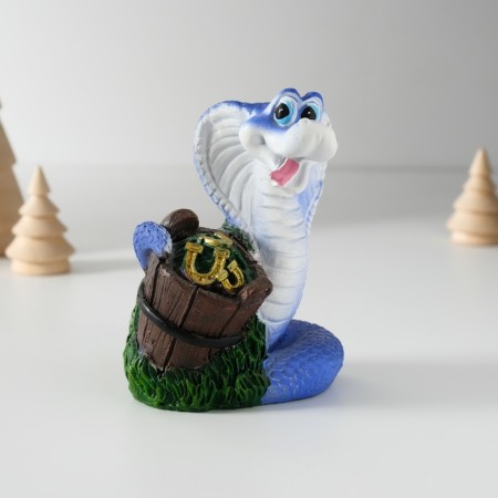 Piggy bank Polystone "Snake with a tub with a tub" MIX 7x6x10 cm-5