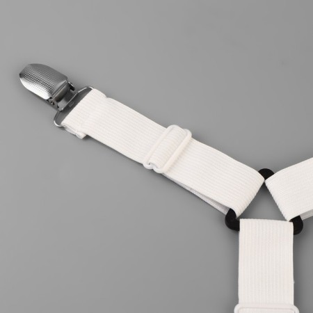 Clamps on the elastic band, with regulators, on 4 angles, 2 × 240 cm, white color-4