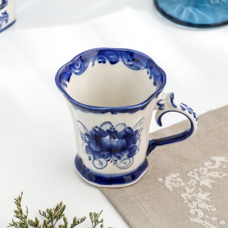 Mug "bell", 120 ml, 8 cm, gzhel, porcelain-2