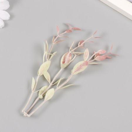 Artificial plant for creativity "Ficus leaves" set 6 pcs burgundy tips 12 cm-2
