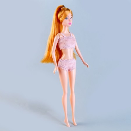 Clothes for dolls "Cute linen", pink color-1