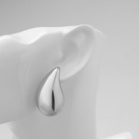 Earrings Metal "drop", color silver-2