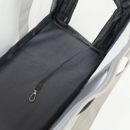 An animal carrier bag with a sliding window, 24 x 25 x 41 cm, gray-8