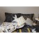 Decorative pillow "Ethel" white peas, 40x40 cm, velor, 100% p/e