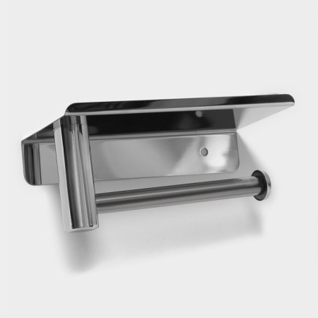 Holder for toilet paper with a shelf, 18 × 10 × 9 cm, chrome-2