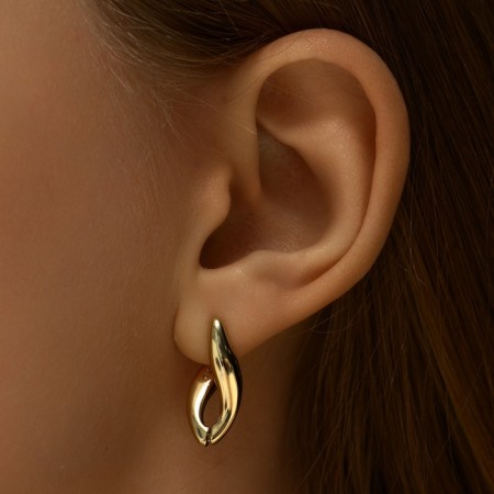Earrings metal xuping curls bend, color gold-1