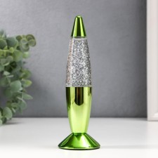 Green Rocket lamp LED, LAVA, sparkles, from batteries 3HLR44 19 cm Risalux