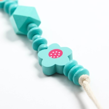 Holder for the nipple - dummy "butterfly", wooden, turquoise color-2