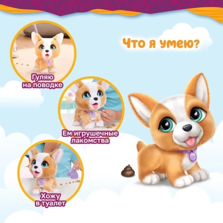 Interactive toy "Corgi on a leash", 22 cm-1