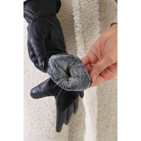 Female gloves, size 9, with insulation, black color-2