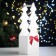 Gift box "Christmas tree" (12*12*42) tree, MDF 6 mm, painted, decorated, white-red